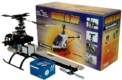Photo, almost ready to fly Hawk 30 helicopter.